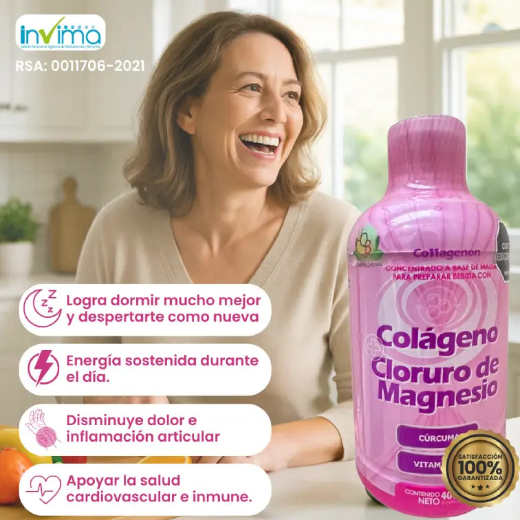 Colágeno con cloruro de Magnesio | Articulaciones libres de dolor y piel rejuvenecida en menos de 45 días