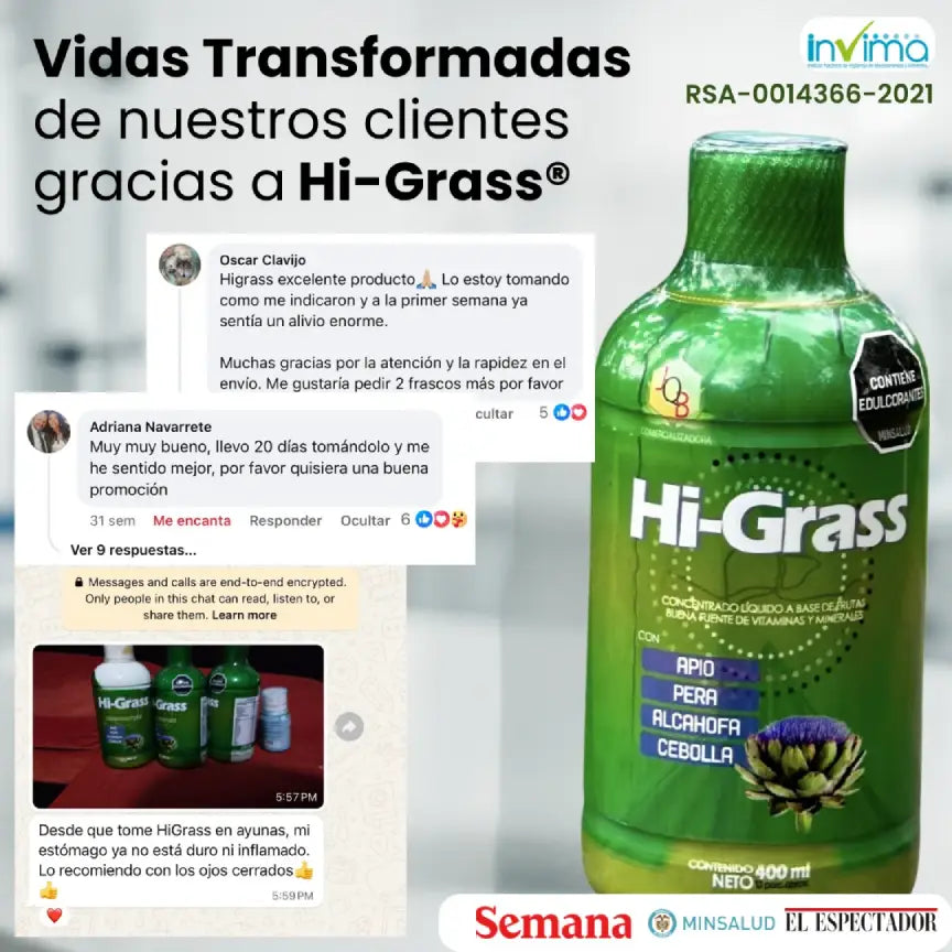 Hi-Grass desintoxica y regenera tu hígado en menos de 30 días. 1 Hi-Grass + Purgante Al-Petit.