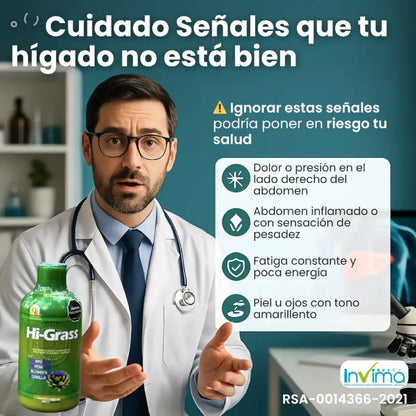 Hi-Grass desintoxica y regenera tu hígado en menos de 30 días. 1 Hi-Grass + Purgante Al-Petit.